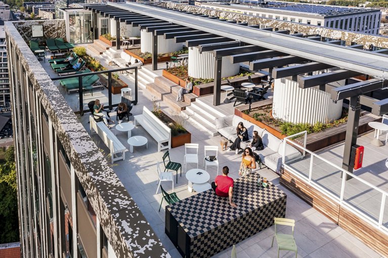 Rooftop of building